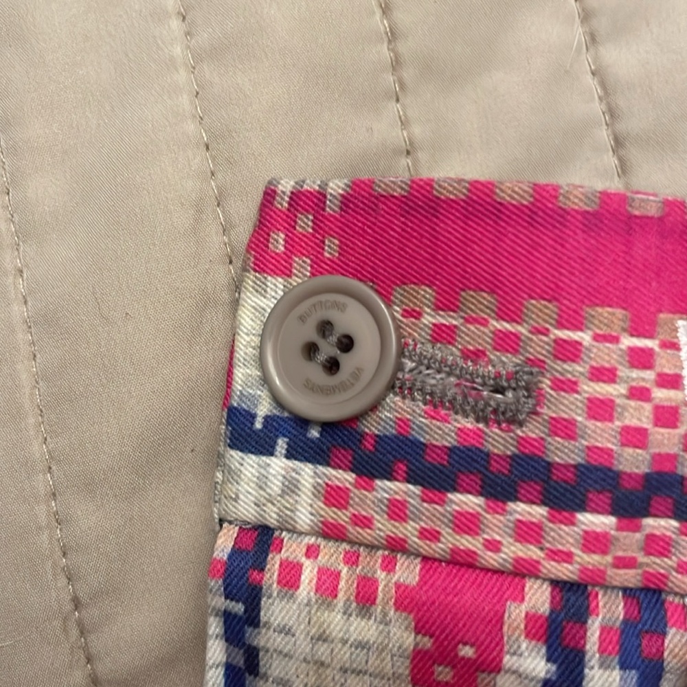 Vetements Pink Plaid Pleated Mini Skirt with Blue & White Accents - Picture 4 of 12